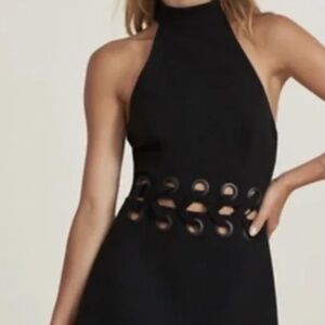 Finders Keepers NWT Peekaboo Eyelet Waist Halter Dress. Black Medium